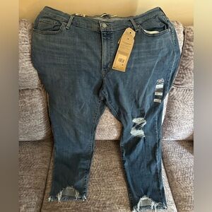 Levi’s Women's Blue Distressed 711 Skinny Ankle Jeans